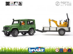 Land Rover utánfutóval + JCB mikrorakodóval - BRUDER