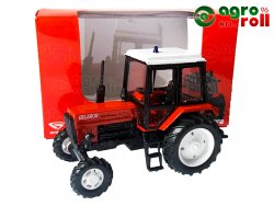 Belarus-MTZ játék traktor (Fém, 1:43) piros/fekete villogóval