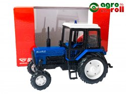 Belarus-MTZ játék traktor (Fém, 1:43) kék/fekete villogóval