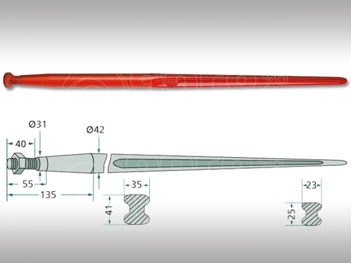 Homlokrakodó tüske L=980 M28x1,5