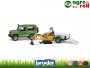Land Rover utánfutóval + JCB mikrorakodóval - BRUDER