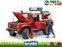 Land Rover tűzoltó autó + tűzoltó ember - BRUDER