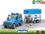 Land Rover rendőrautó + lószállító utánfutó BRUDER