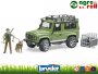 Land Rover Defender terepjáró, erdésszel és kutyával BRUDER