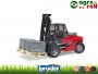 Linde HT160 emelővillás targonca raklappal és 3 raklap ketreccel BRUDER