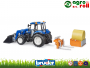 New Holland T5.120 traktor+homlokrakodó+körbála szállító BRUDER