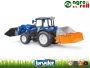 New Holland T5.120 traktor+homlokrakodó+körbála szállító BRUDER