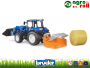 New Holland T5.120 traktor+homlokrakodó+körbála szállító BRUDER